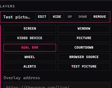 Adding a Goal bar with the Overlay address field