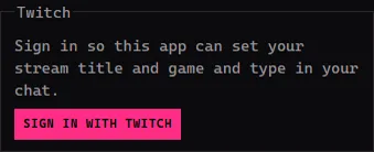 The Twitch box before signing in